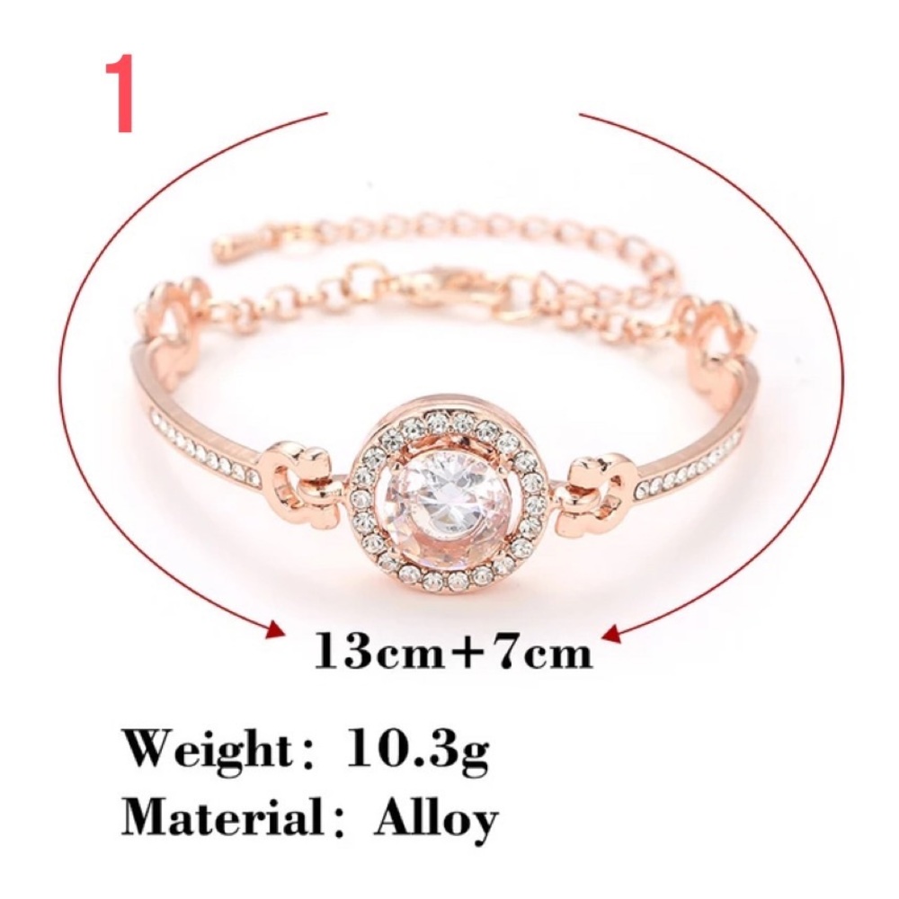 Rhinestone Bracelet, rose gold.